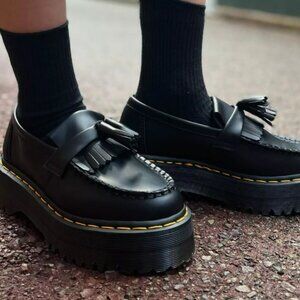 DR. MARTENS ADRIAN QUAD LEATHER PLATFORM TASSLE LOAFERS MSRP$210 Timeless Design